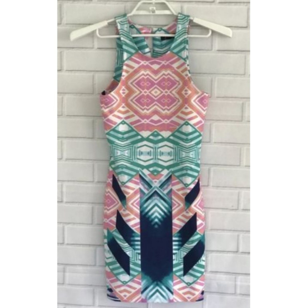 J. Cooper Juniors Sheath Dress Geometric Pattern